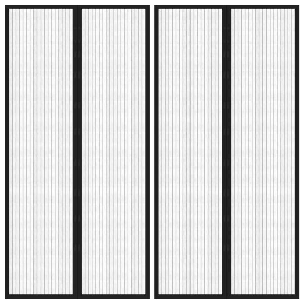 Магнитни завеси против насекоми за врата 2 бр черни 220x100 см