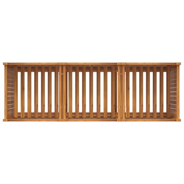 Градинска кашпа с вложка 150x50x75 см масивна акация