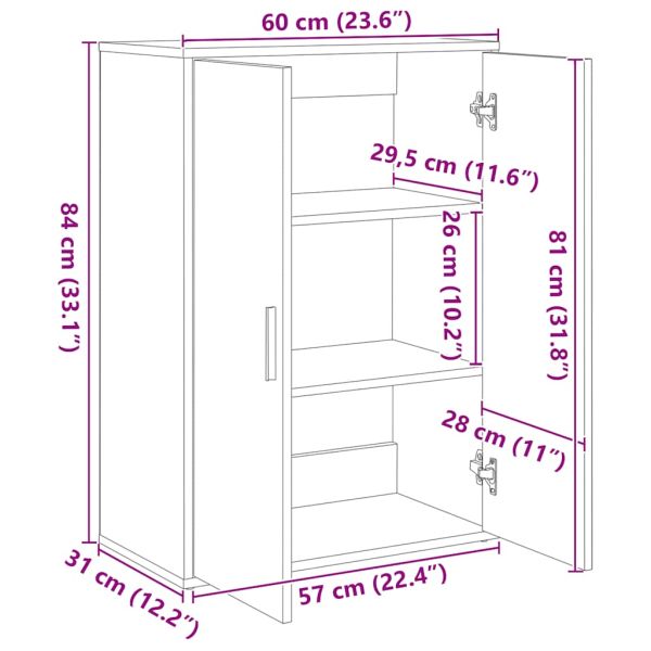 Сайдборди, 2 бр, бели, 60x31x84 см, инженерно дърво