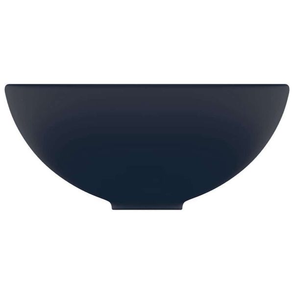 Мивка за баня лукс кръгла тъмносин мат 32,5x14 см керамика