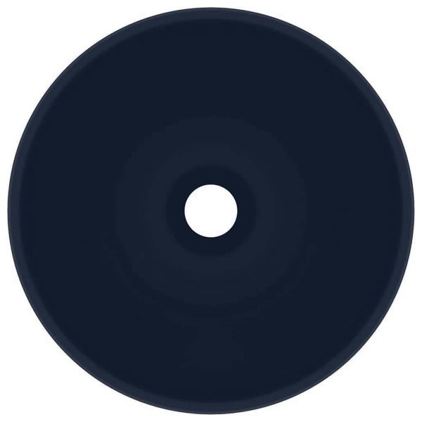 Мивка за баня лукс кръгла тъмносин мат 32,5x14 см керамика