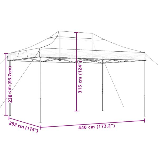Сгъваема парти шатра, pop-up, зелена, 440x292x315 см