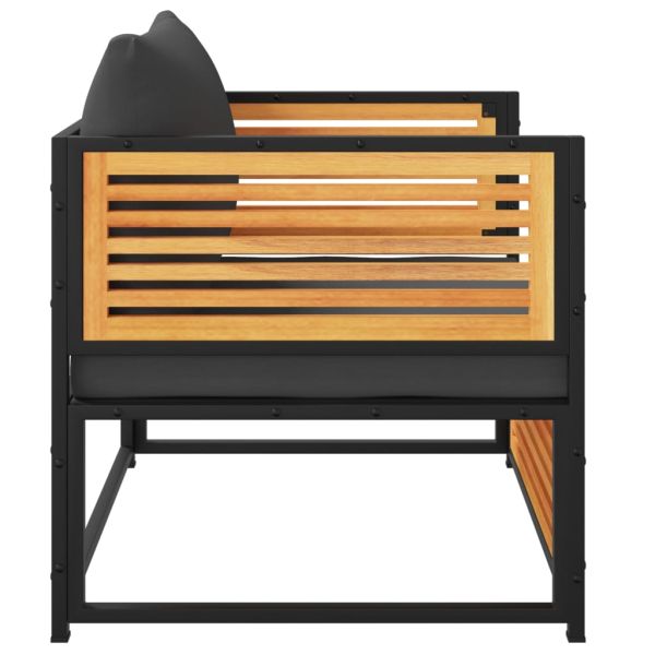 Градински стол с възглавници, акациево дърво масив