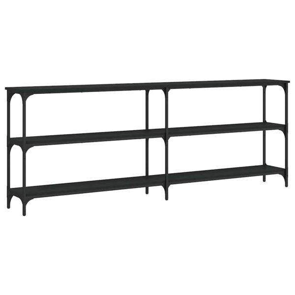 Конзолна маса, черна, 200x29x75 см, инженерно дърво