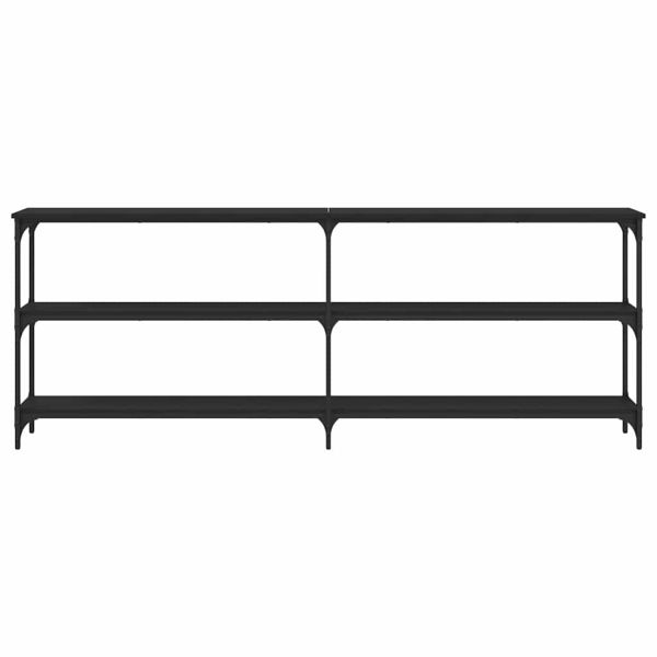 Конзолна маса, черна, 200x29x75 см, инженерно дърво