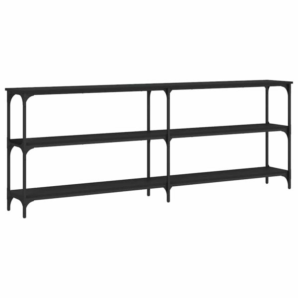 Конзолна маса, черна, 200x29x75 см, инженерно дърво