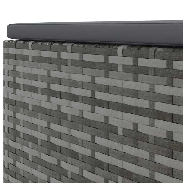 Градински лаундж комплект с възглавници 7 части полиратан сив