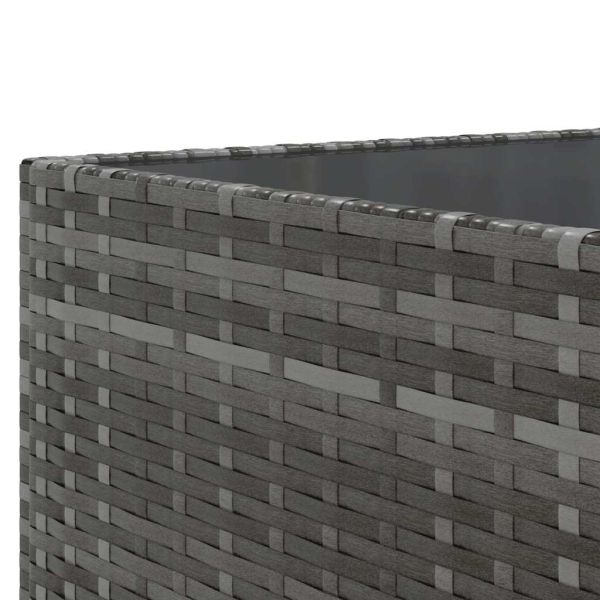 Градински комплект с възглавници, 6 части, полиратан, сив