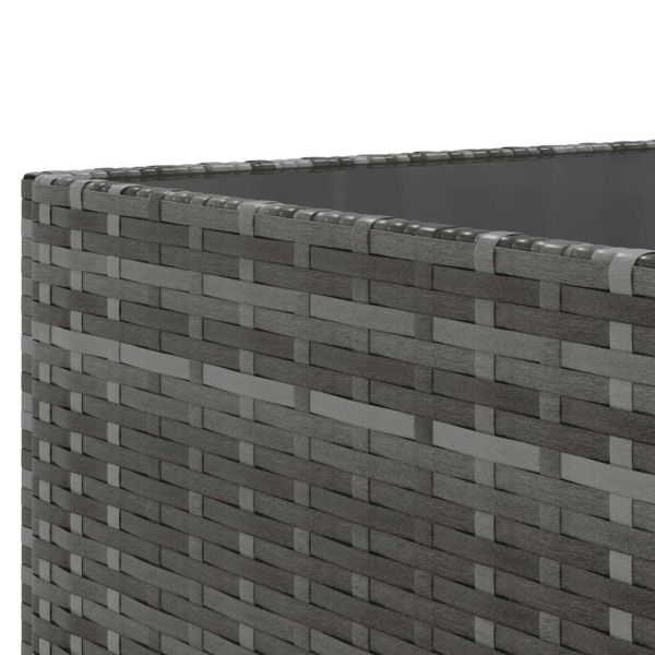 Градински комплект с възглавници, 6 части, полиратан, сив