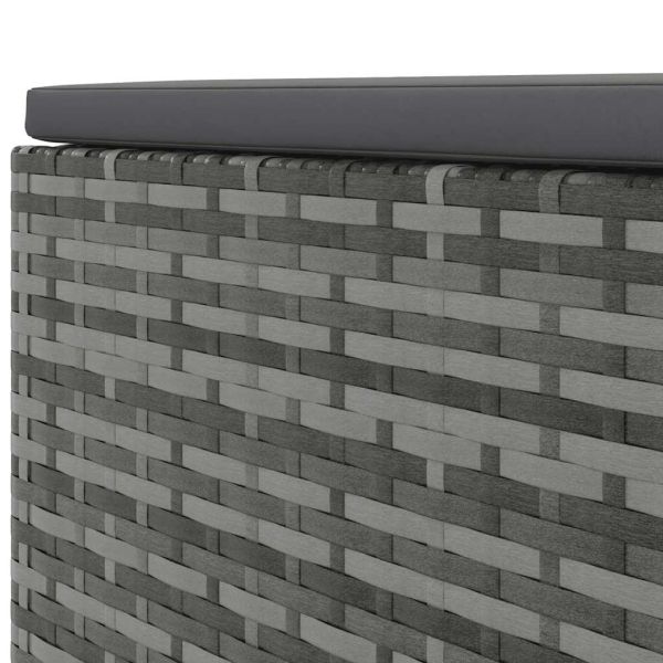 Градински комплект с възглавници, 6 части, полиратан, сив