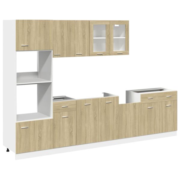 Комплект кухненски шкафове, 7 части, "Lyon", дъб сонома, инженерно дърво