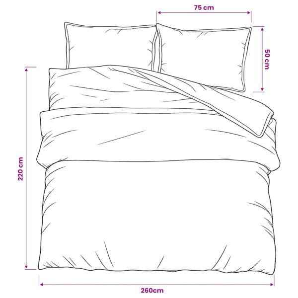 Комплект спално бельо, тъмносив, 260x220 см, памук