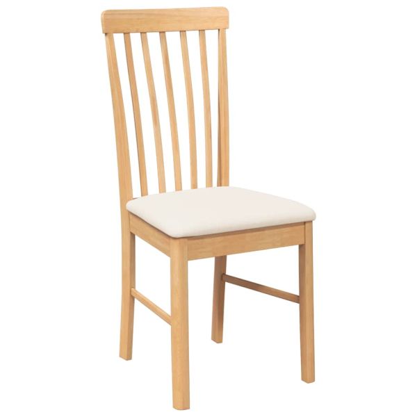 Трапезни столове с възглавници 2 бр масивна дървесина гума