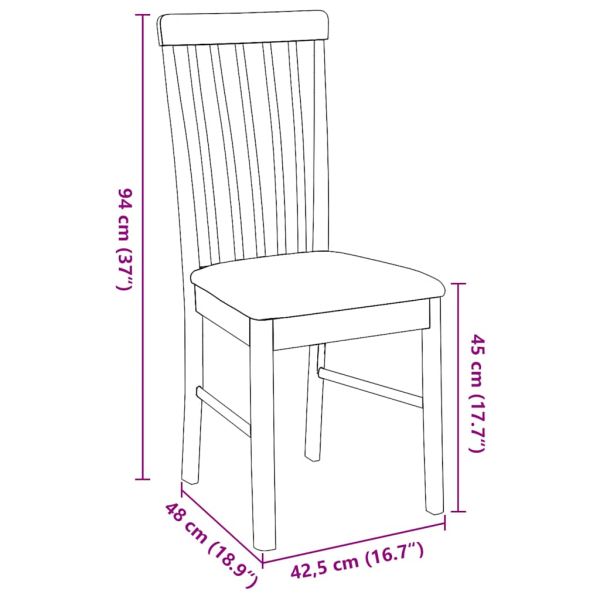 Трапезни столове с възглавници 2 бр масивна дървесина гума