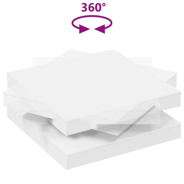 Маса за кафе Въртяща се на 360 градуса Бяло 90x90x34,5 cm