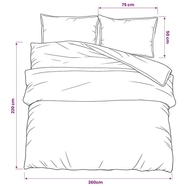 Комплект спално бельо, сив, 260x220 см, памук
