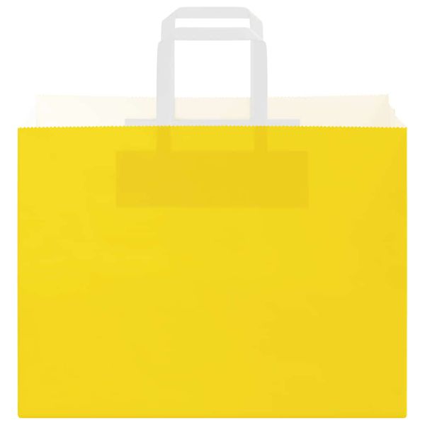 Хартиени торбички 250 бр с дръжки жълти 32x17x25 см