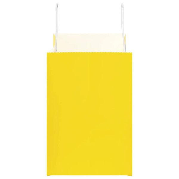 Хартиени торбички 250 бр с дръжки жълти 32x17x25 см