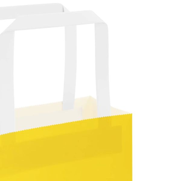 Хартиени торбички 250 бр с дръжки жълти 32x17x25 см