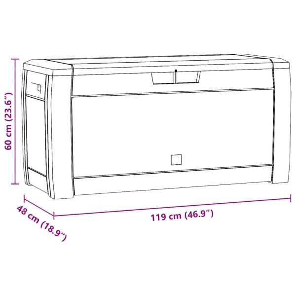 Градински сандък за съхранение антрацит 119x48x60 см PP