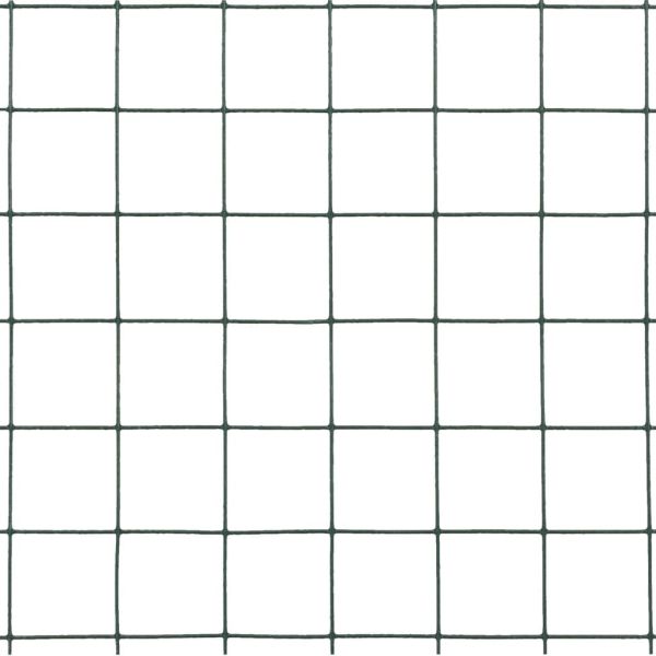 Кокошкарска мрежа, стомана с PVC покритие, 10x1,5 м, зелена