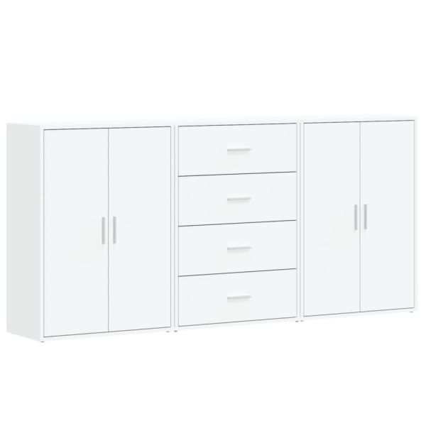 Сайдборди, 3 бр, бели, 60x31x84 см, инженерно дърво
