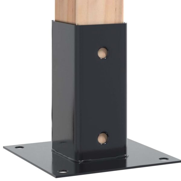 Основи за стълбове квадрат 4 бр прахово боядисана стомана