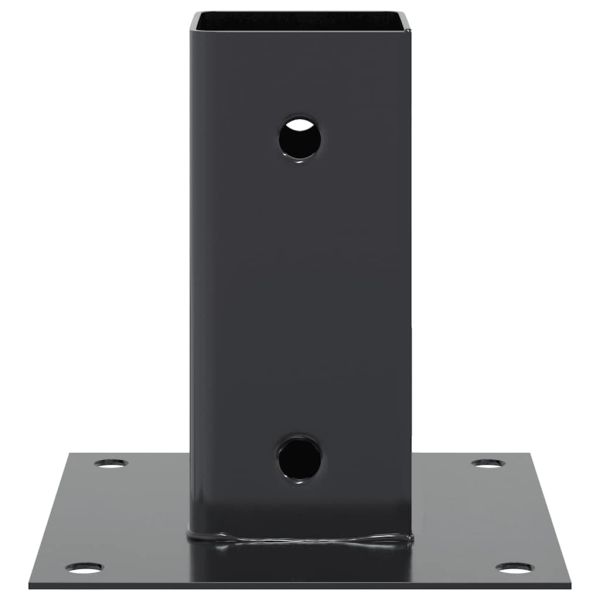 Основи за стълбове квадрат 4 бр прахово боядисана стомана