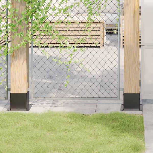 Основи за стълбове квадрат 12 бр прахово боядисана стомана