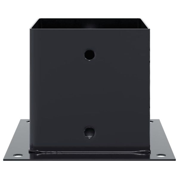 Основи за стълбове квадрат 12 бр прахово боядисана стомана