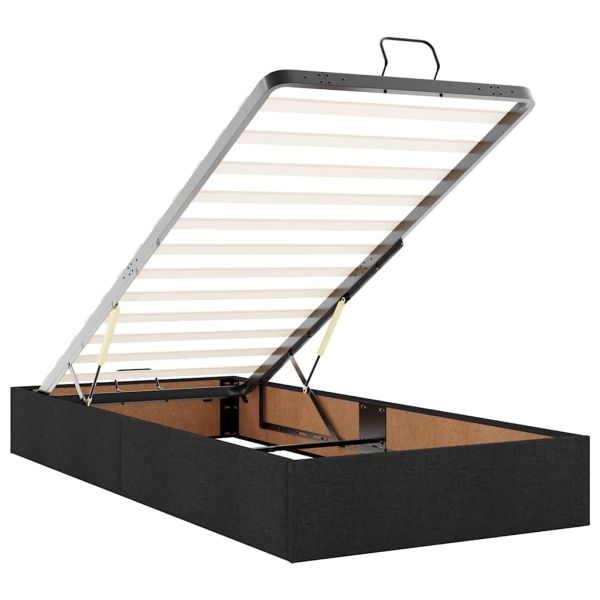 Османска легло с матрак и LED, черно, 200x200 см, плат