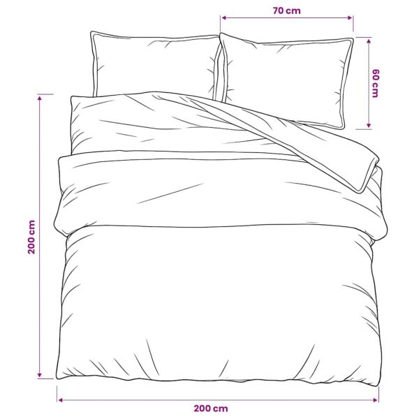 Комплект спално бельо, черно и бяло, 200x200 см, памук