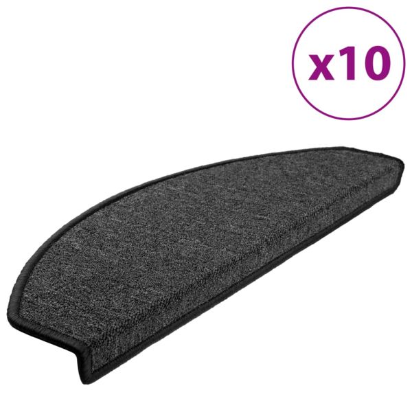 Изтривалки за стълби, 10 бр., 65x24x4 см, антрацит, полукръгли, големи