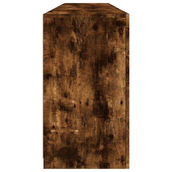 Сайдборд с LED светлини, oпушен дъб, 164x37x67 см