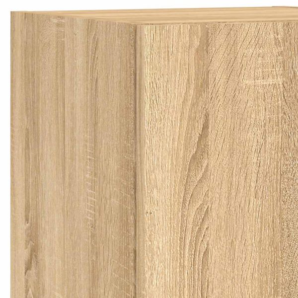 ТВ стенни модули с LED, 4 части, сонома дъб, инженерно дърво