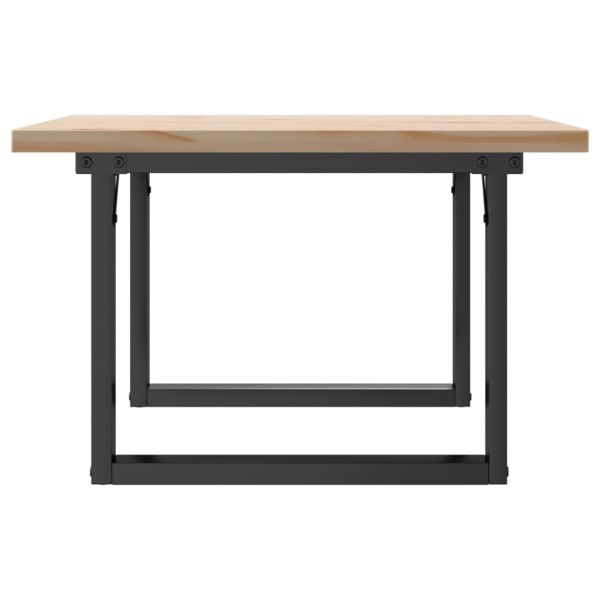 Кафе маса О-образна рамка 70x70x40,5 см бор масив и стомана