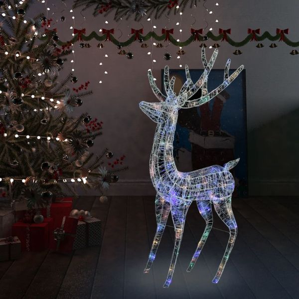 XXL Акрилни коледни елени, 250 LED, 180 см, цветен