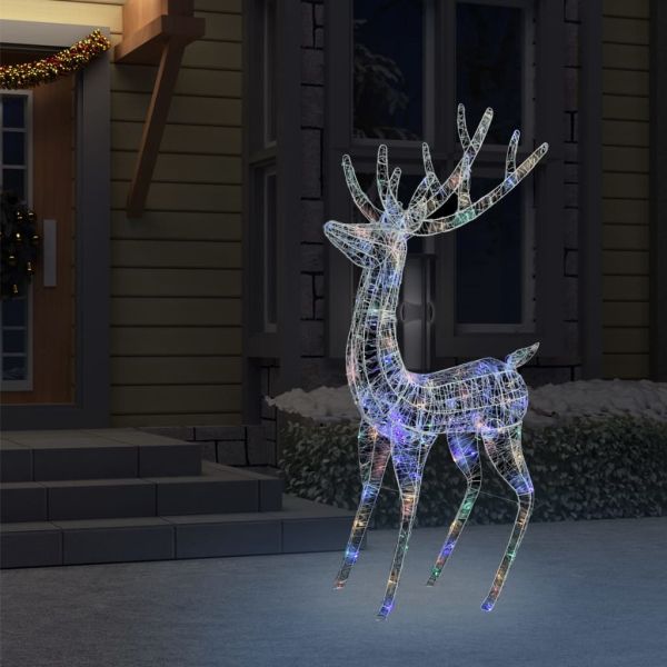 XXL Акрилни коледни елени, 250 LED, 180 см, цветен