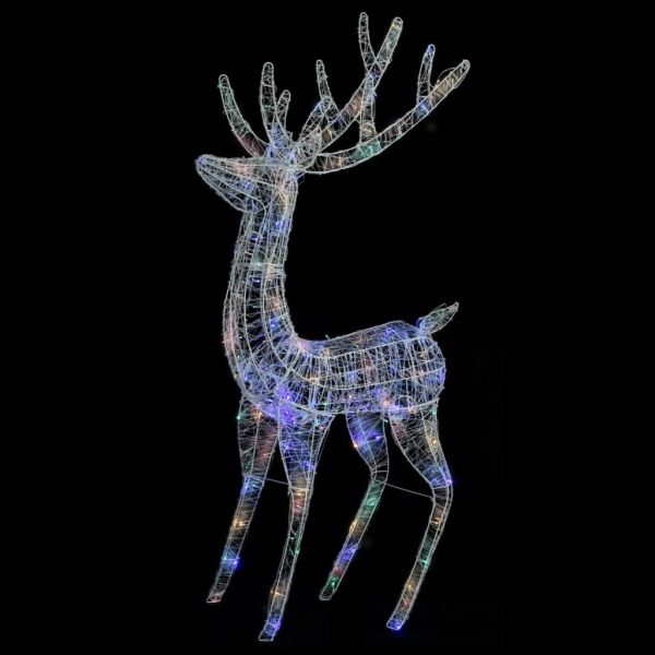 XXL Акрилни коледни елени, 250 LED, 180 см, цветен