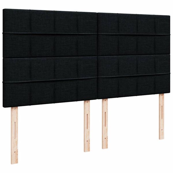 Османска легло с матрак и LED, черно, 200x200 см, плат