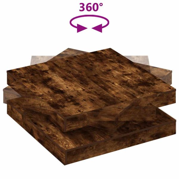 Маса за кафе, въртяща се на 360 градуса опушен дъб 90x90x34,5cm