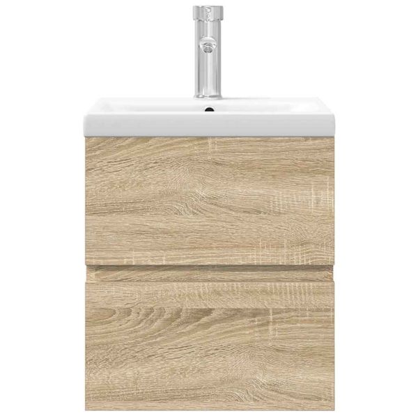 Комплект мебели за баня от 2 части, дъб сонома, инженерно дърво