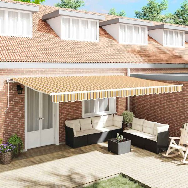 Електрически разтегателен навес Многоцветен 500 × 300 cm