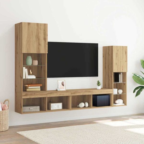 ТВ шкаф 4 pcs дъб артизан Инженерно дърво