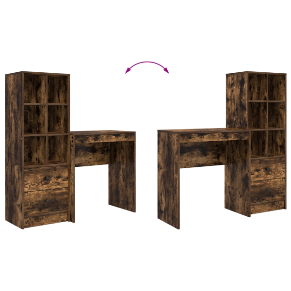 Бюро с чекмедже с рафт със съхранение 2 pcs Димян дъб