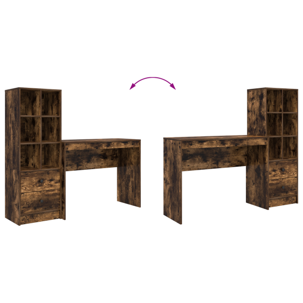 Бюро с чекмедже с рафт със съхранение 2 pcs Димян дъб