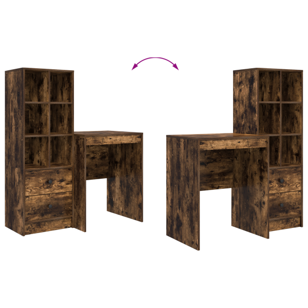 Бюро с чекмедже с рафт със съхранение 2 pcs Димян дъб