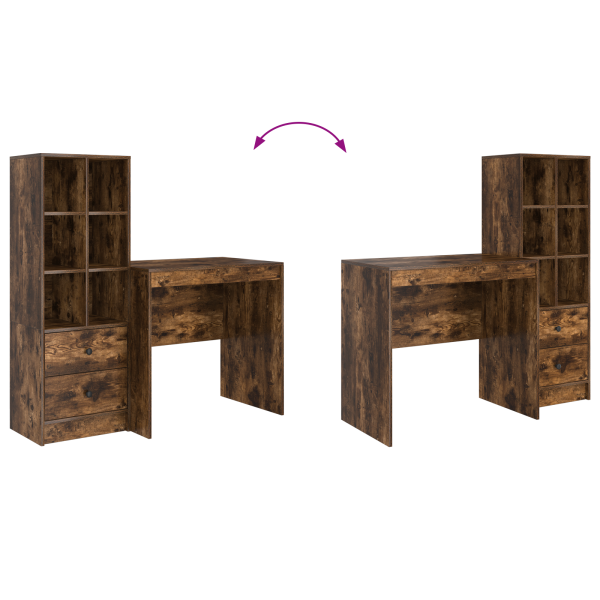 Бюро с чекмедже с рафт със съхранение 2 pcs Димян дъб