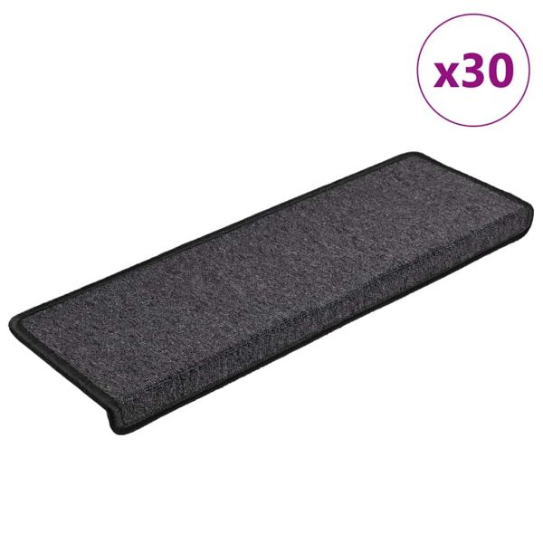 Изтривалки за стълби, 30 бр., 65x21x4 см, антрацит, правоъгълен ръб