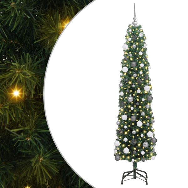 С изкуствено коледно дърво с 300 LED светодиода Зелен 180 cm